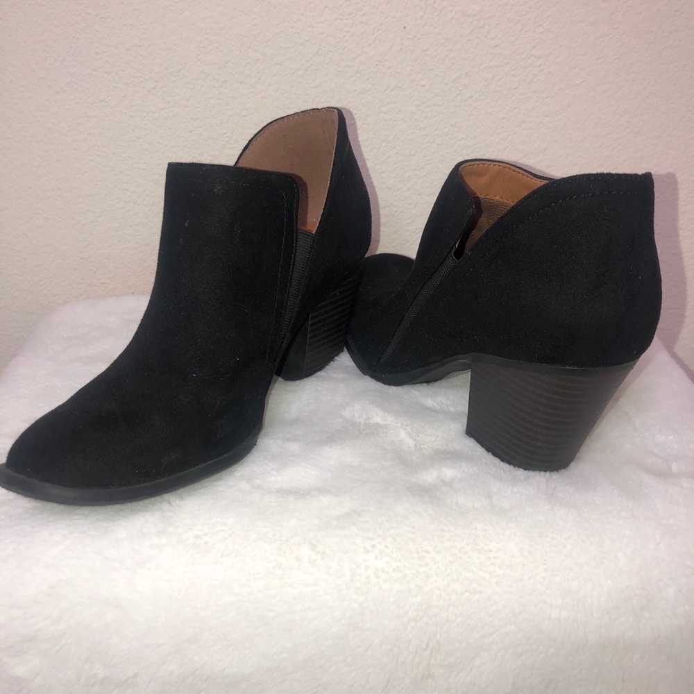 Black booties.